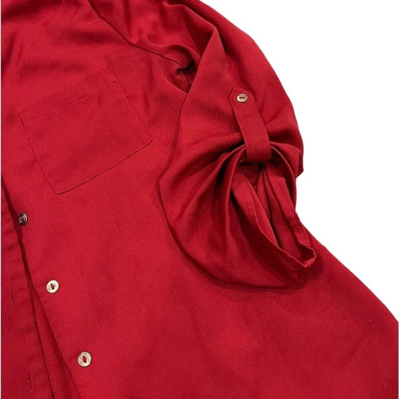 Guess Red Button Up Blouse XS - Picture 2 of 3